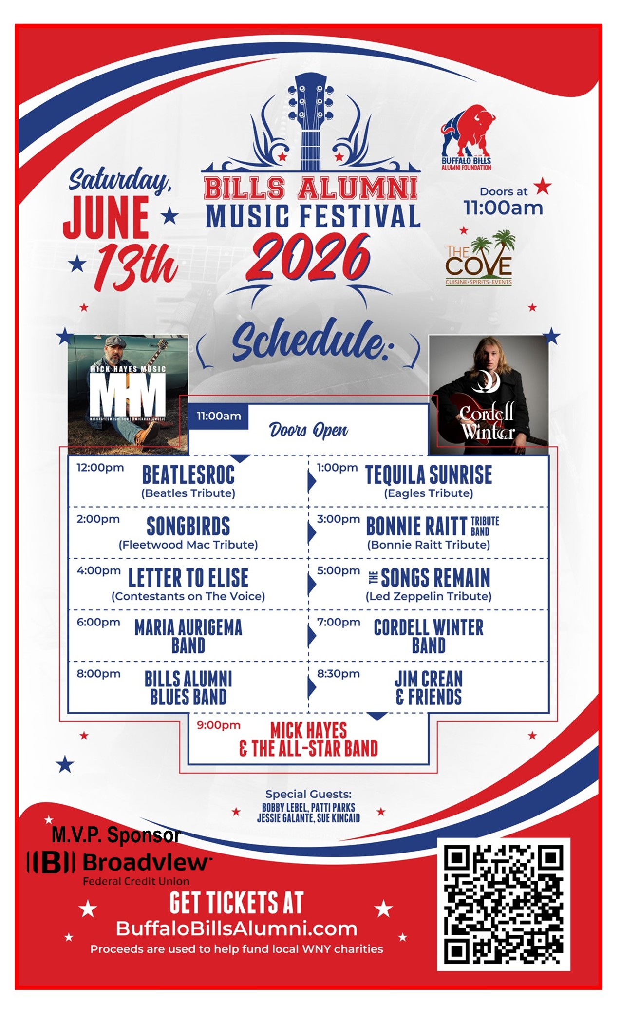 BBAF Music Fest 2026 – Schedule Poster w-Sponsor | Buffalo Bills Alumni